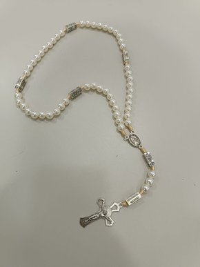 Terço em Perola contemplando mistérios Nossa Senhora Aparecida -