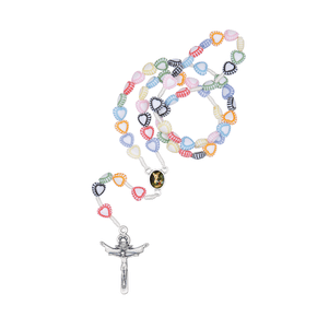 Terço Infantil - Coração Frisado no Cordão -