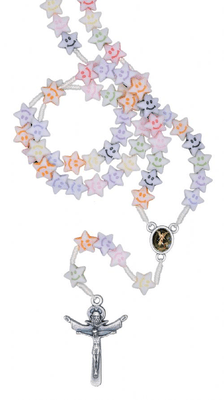 Terço Infantil Estrela Sorriso no Cordão -