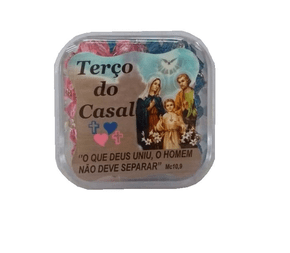 Terço Irisado Casal - Caixinha de Acrílico -