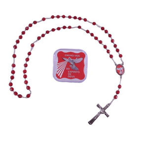 Terço Irisado Divíno Espírito Santo - Caixinha de Acrílico -