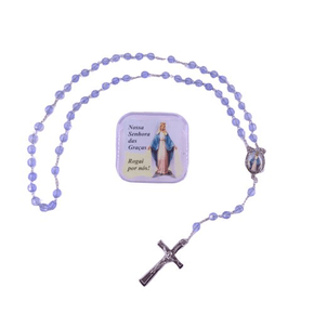 Terço Irisado Nossa Senhora das Graças - Caixinha de Acrílico -