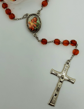 Terço Irisado São José - Caixinha de Acrílico -