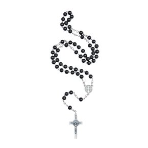 Terço na Corrente Inox - Triângulo e Crucifixo de São Bento -