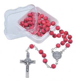 Terço na Corrente Inox com triângulo e crucifixo São Bento -