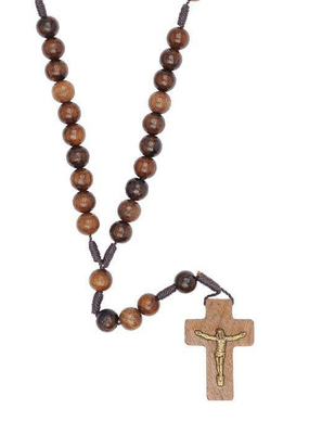 Terço no Cordão Imbuia -8 mm -