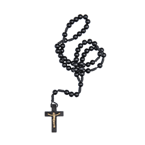 Terço no Cordão - Preto -