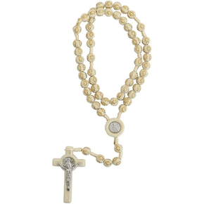 Terço Nossa Senhora Aparecida Conta Bege Cruz- 3 unidades