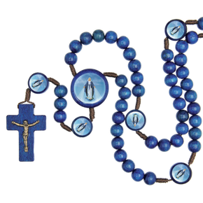 Terço - N. S. das Graças no Cordão com Triângulo e entremeio resinados -