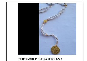Terço Pulseira Perola São Bento - 3 unidades