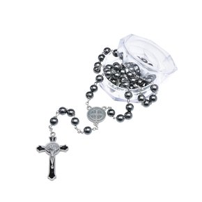 Terço - São Bento com detalhes Resinados no Crucifixo - médio moldado -