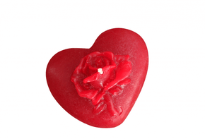 Vela Coração Grande + Rosa - Cartela com 1 -