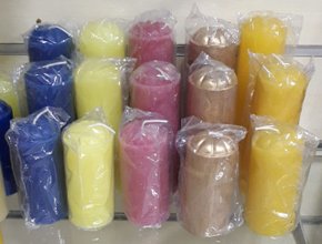 Vela Decorativa Torre Cilíndrica Texturizada - 5 x 14 cm -