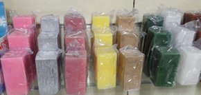 Vela Decorativa Torre Quadrada Texturizada - 5 x 5 x 10 cm -