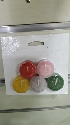 Velas Lamparinas Cartelas com 5 velas - Multi-color -