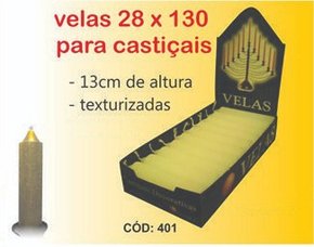 Velas Texturizadas para Castiçais - 2,85 x 13 cm -