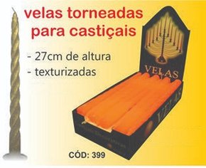 Velas Torneadas  Texturizada para Castiçais  - 27 cm -