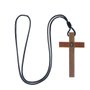 Colar - Crucifixo Madeira  com Medalha de São Bento - 9 cm -