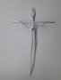 Crucifixo de Metal Estilizado  21 x 13 cm - Barra Redonda -