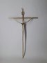 Crucifixo de Metal Estilizado 28 x 19 cm - Barra Redonda