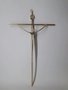 Crucifixo de Metal Estilizado 28 x 19 cm - Barra Redonda