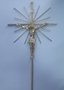 Crucifixo Metal Raiado 24 x 13 cm - Barra Redonda -