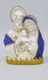 Imagem de Gesso Sagrada Família 20cm - Com Flor de Renda c/ strass e Pérola