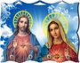Porta Chaves com Imagem Fotográfica - Sagrado Coração de Jesus e Imaculado Coração de Maria -