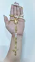 Terço Nossa Senhora Aparecida Branco com Dourado -