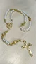 Terço Nossa Senhora Aparecida Branco com Dourado -