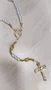 Terço Nossa Senhora Aparecida Branco com Dourado -