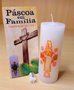 Vela Círio da Família Fino - Adesivado - Cristo 02 - Diâmetro 4,4 cm