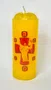 Mini Círio Pascal Médio - Adesivado - Cristo 01 - Diâmetro 5 cm -