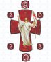 Vela Círio Pascal 60 cm x 9,5 cm - Adesivado - Cristo 01 -